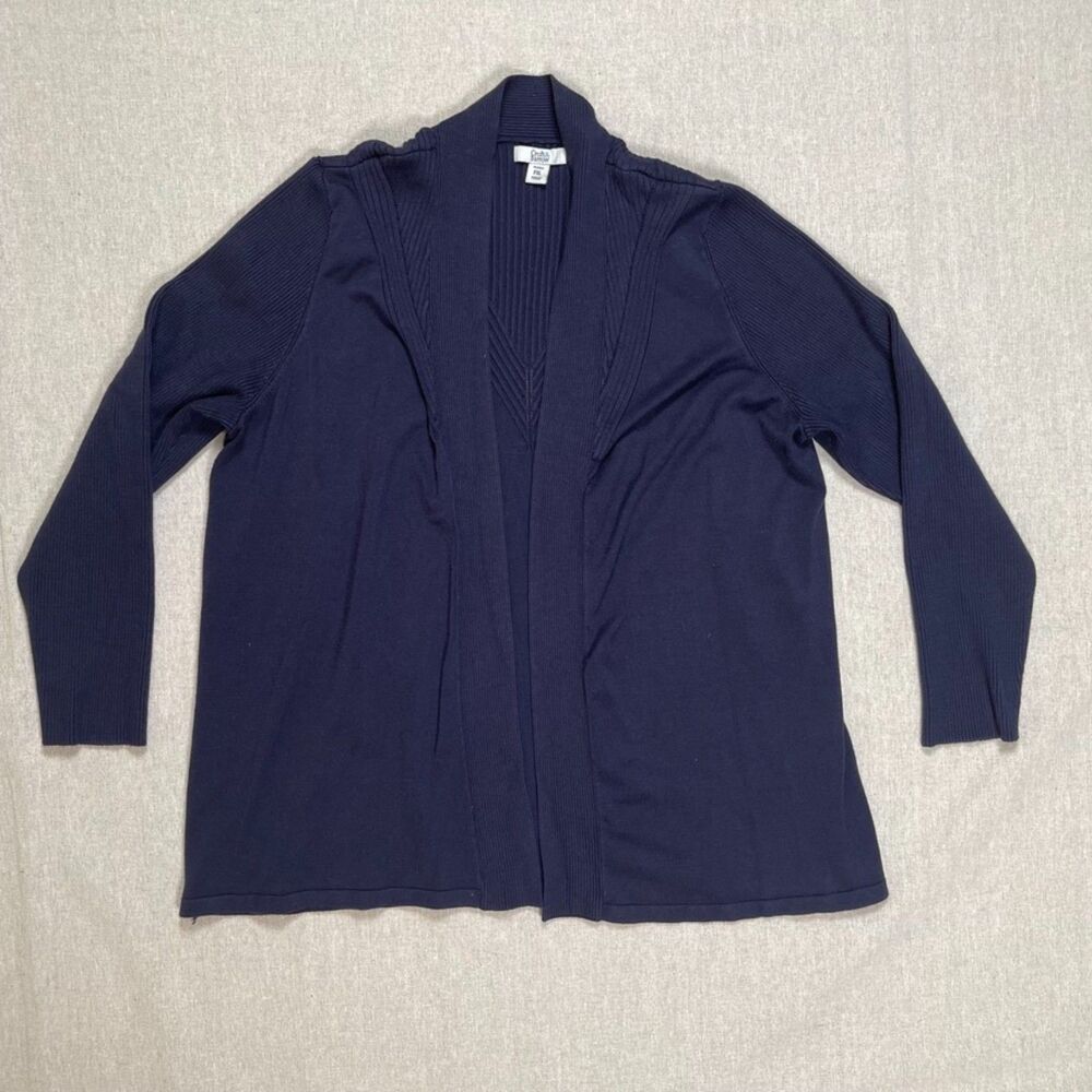 Croft & Barrow | Petite Navy Blue Open-Front Cardigan | PXL